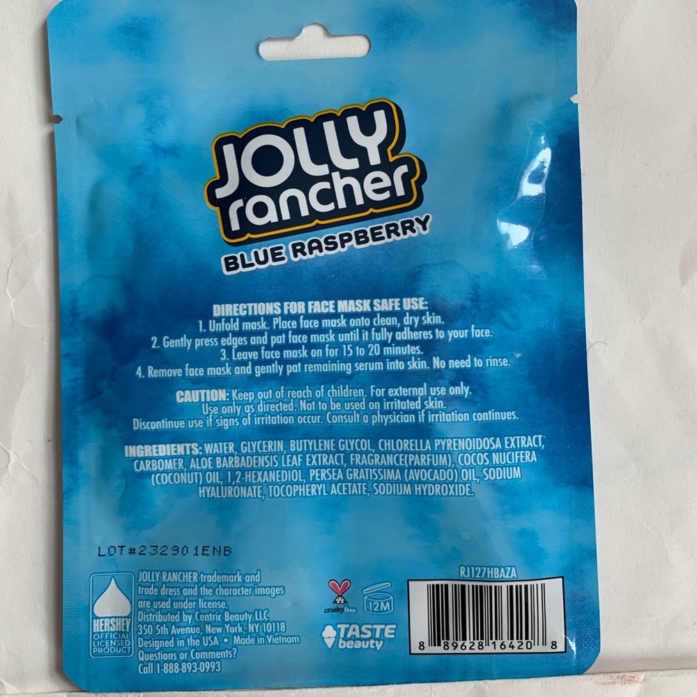 NEW Jolly Rancher Scented Face Mask (Blue Raspberry) - Picture 3 of 3